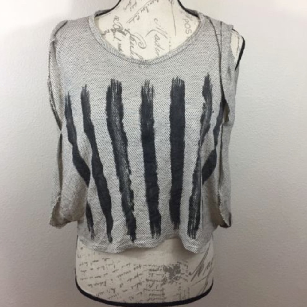 Phanuel Black and Brown Cut Top Size Small